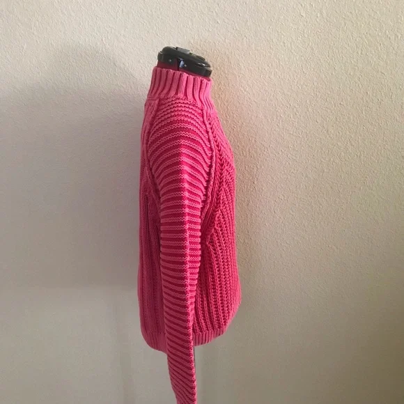 Free People Textured Knit Sweetheart Sweater in Pink Size Medium - Picture 5 of 9